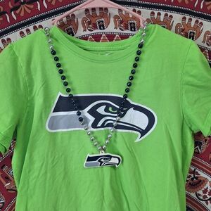 Seattle Seahawks Long Beaded Necklace Free Add-On